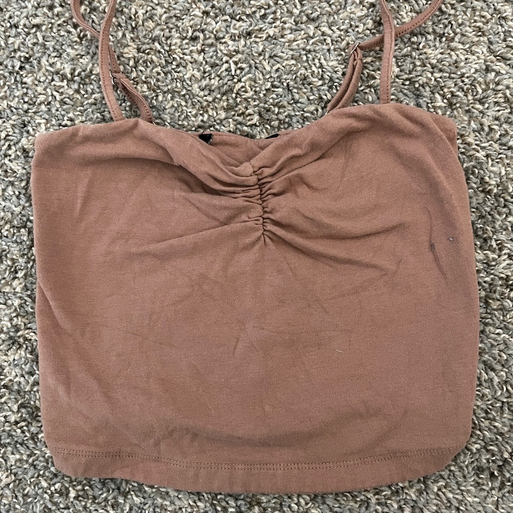 Cropped Brown Tank Top